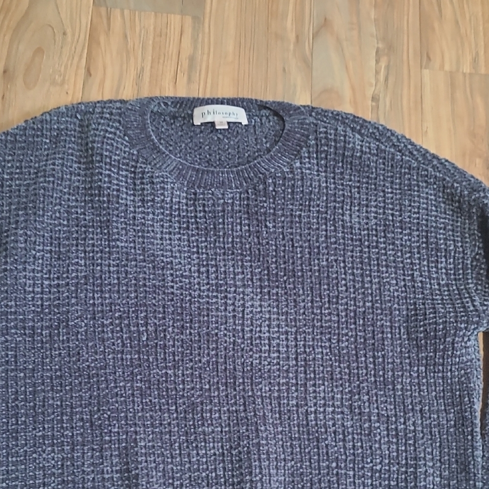 Philosophy Textured Crewneck Sweater in Charcoal